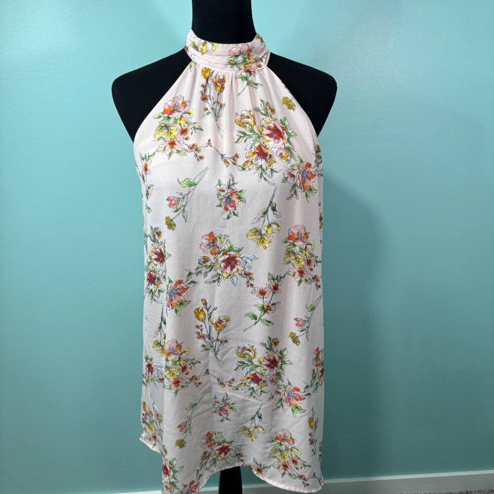 Lush Flowy Floral Halter Top XS Lot J
